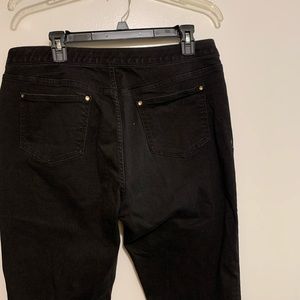 Large Dana Bachman Stretch Waist Straight Leg Jeans Black